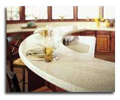 Custom breakfast bar in solid surface